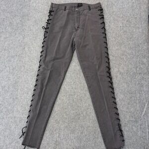 Lip Service Gray Wash Denim Side Lace Rocker Skinny Jeans Women's Size 26